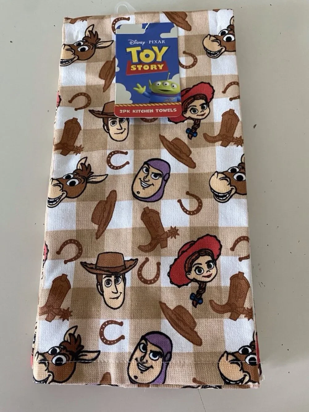 2 Pk PIXAR Toy Story Woody Buzz LightYear Jessie Bullseye Kitchen Towels 18”X28”